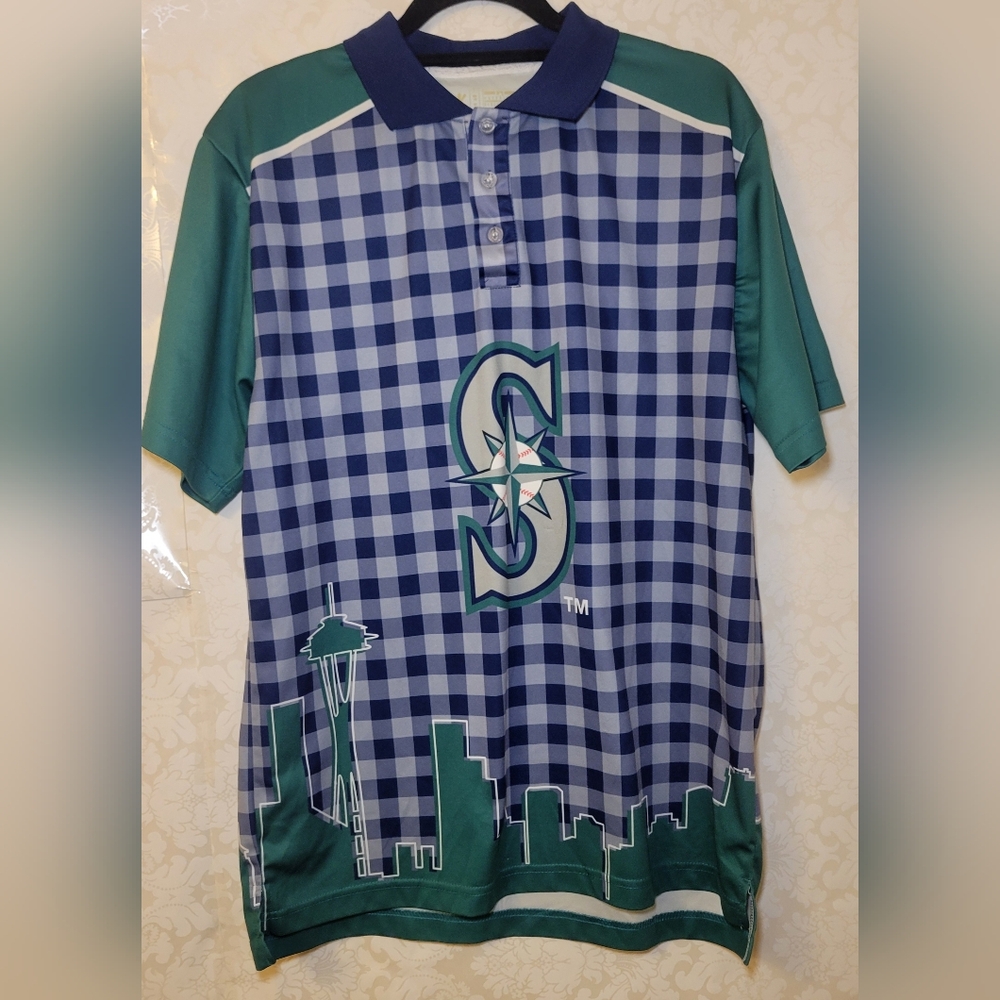 Seattle Mariners Checkered Polo Shirt